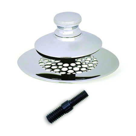 Watco 2.875 in. SimpliQuick Push Pull Bath Stopper, Grid Strain and Composite P, - Chrome 58751-PP-CP-G